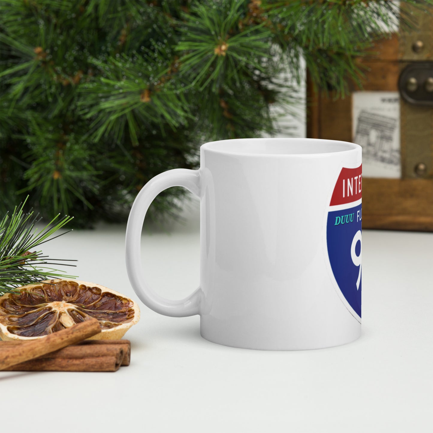 Jacksonville, Florida i95 White glossy mug
